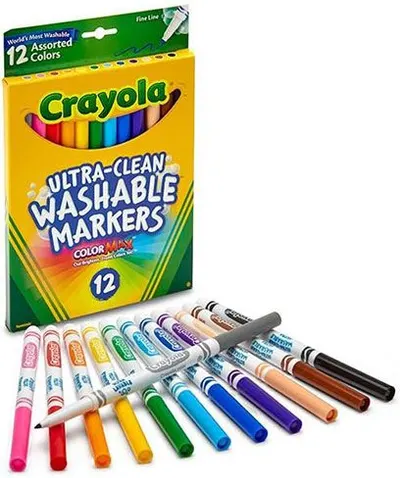 Markere lavabile Crayola - 12 culori