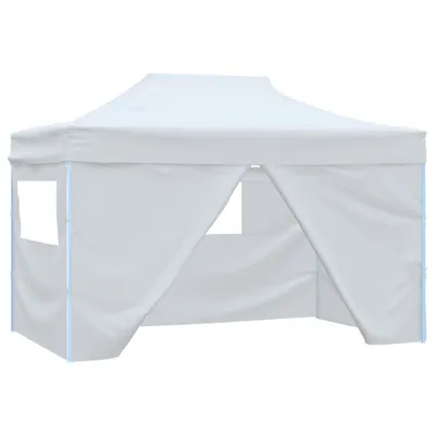 Gossi cort de petrecere pliabil cu 4 pereti, alb, 3 x 4,5 m