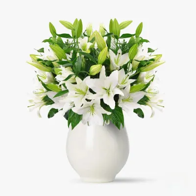 Buchet de 15 crini imperiali albi