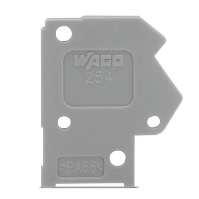 End plate; 1 mm thick; snap-fit type; gray