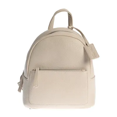 Rucsac casual bej cu buzunar frontal