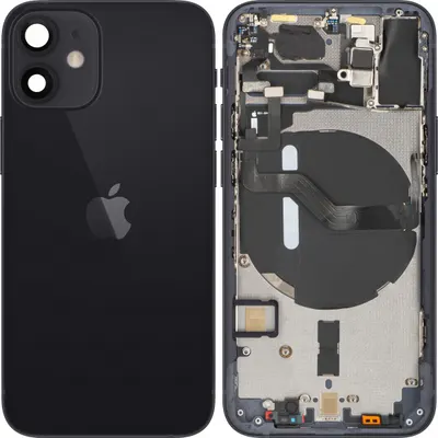 Capac Baterie Apple iPhone 12 mini, Cu Carcasa Mijloc, Negru, Swap