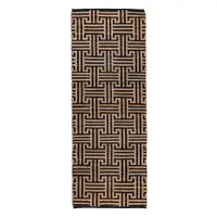 Covor tip traversă negru-în culoare naturală țesut manual din amestec de iută 80x230 cm Meander Jute – Flair Rugs