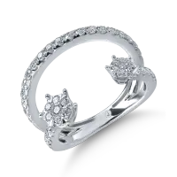 Inel dublu din aur alb cu diamante de 0.6ct