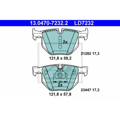 Set placute frana, frana disc ATE 13.0470-7232.2