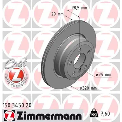 Disc frana ZIMMERMANN 150.3450.20
