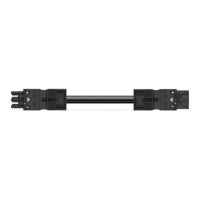 pre-assembled interconnecting cable; Eca; Socket/plug; 3-pole; Cod. A; H05Z1Z1-F 3G 1.5 mm²; 4m; 1,50 mm²; black