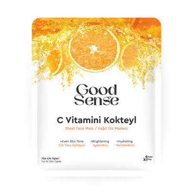 Mască Facială Iluminatoare cu Vitamina C Pentru o Piele Vizibil Mai Luminoasă Good Sense Vitamin C Cocktail
