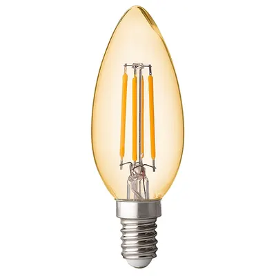 Bec LED cu filament dimabil, tip lumanare, 4W, E14, 2500K, 220-240V AC
