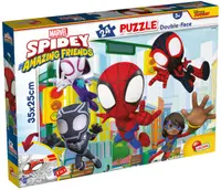 Puzzle cu două fețe Lisciani de colorat din 24 piese - Spidey și prietenii săi minunați