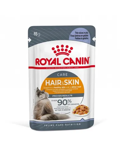 ROYAL CANIN Hair&Skin hrana umeda in aspic pisica pentru piele si blana sanatoase, 12 x 85 g