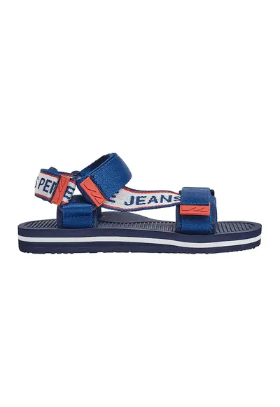 Sandale textile cu velcro - Albastru petrol