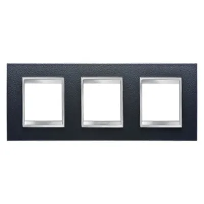 Placa ornament CProiector HORUS LUX international - IN TECHNOPOLYMER LEATHER FINISHING - 2+2+2 modul HORIZONTAL - BLACK - CProiector HORUS