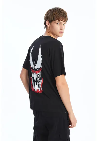 Tricou cu imprimeu Venom - Negru