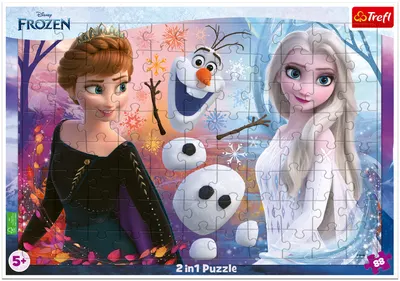 Puzzle în ramă Trefl de 88 piese - Frozen 2