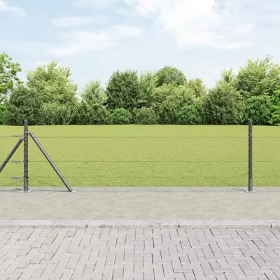 vidaXL Gard hexagonal cu bază din beton 100 x 0,5 m Gri Plasă