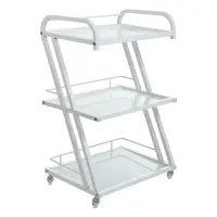 Etajera depozitare, 3 rafturi, inaltime totala 80,5 cm, latime 50,5 cm, alb