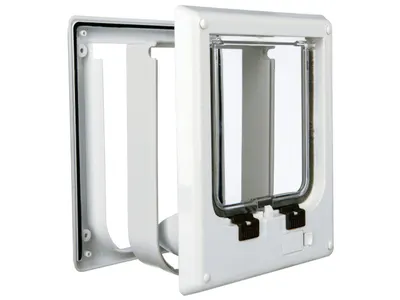 Usa batanta pentru pisici Trixie 4-Way Alba cu Tunel 21,1 x 24,4 cm