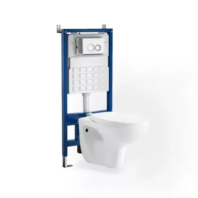 Set vas wc suspendat cu capac, rezervor incastrat si clapeta alba Roya