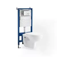 Set vas wc suspendat cu capac, rezervor incastrat si clapeta alba Roya