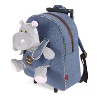 Ghiozdan troller, Perletti, model Hipopotam Holly, 32 cm, colecția Perletti Toys