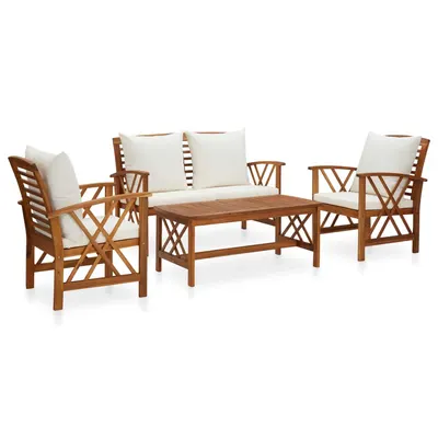 Gossi set mobilier de gradina cu perne, 4 piese, lemn masiv de acacia