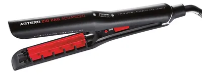 Placă de păr profesională Artero - Zenit Zigzag Advanced, 230°С, acoperire ceramică, neagră/roșie