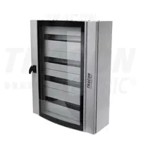 Cutie distrib.metalica cu usa curbata din sticla securizata TGE607520 600×750×200mm / 96M (4×24 mod)