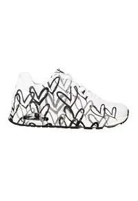 Pantofi sport cu talpa wedge Uno Spread The Love - Alb - Gri - Alb/Gri
