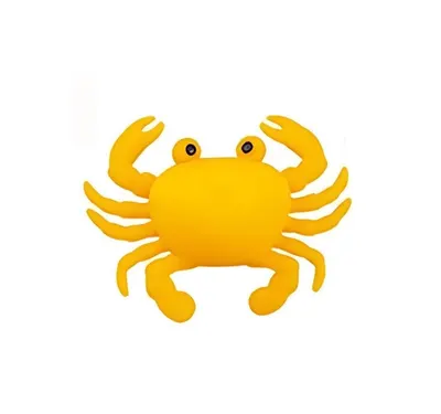 Jucarie antistres crab neon, moale, divese culori 12x10 cm