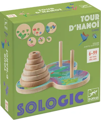 Joc de logica pentru copii Djeco Sologic - Turnurile din Hanoi