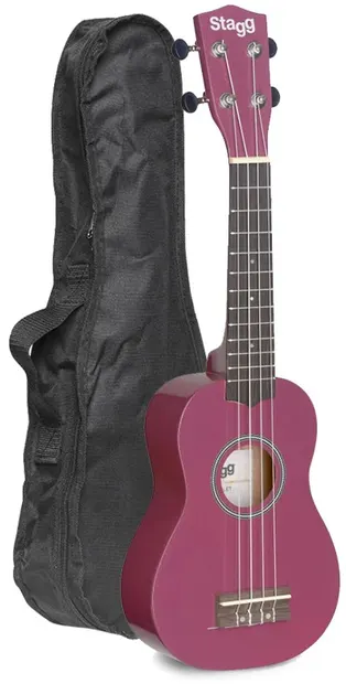 Ukulele soprano Stagg - US-Violet, cu husă, mov