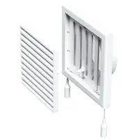 Grila ventilatie cu inchidere manuala diam 100mm, 154x154mm