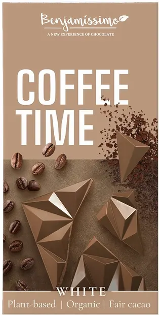 Ciocolată organică cu cafea decofeinizată, 60 g, Benjamissimo