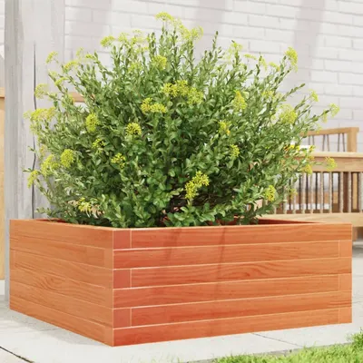 Gossi jardiniera gradina, maro ceruit, 60x60x23 cm, lemn masiv pin