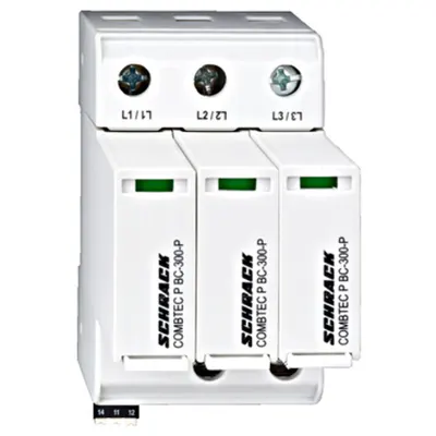 Descărcător broşabil,3+0 TNC,Cl.I+II (B+C) 300V / 12.5kA