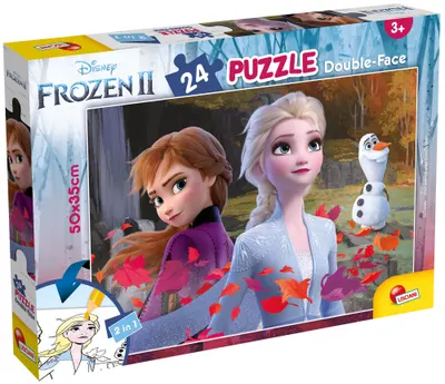 Puzzle cu două fețe Lisciani de colorat din 24 piese - Regatul Înghețat 2