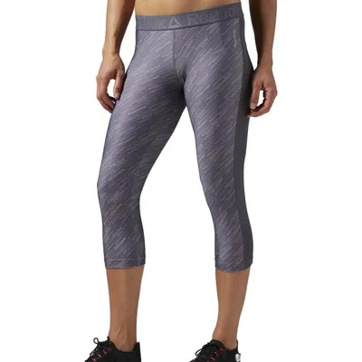Pantaloni Reebok Workout Ready Printed Capri 3/4 pentru femei, XS