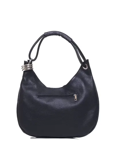 Geanta hobo de piele Alba - Negru