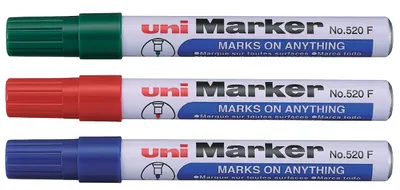 Marker permanent Uniball pe baza de ulei – Verde