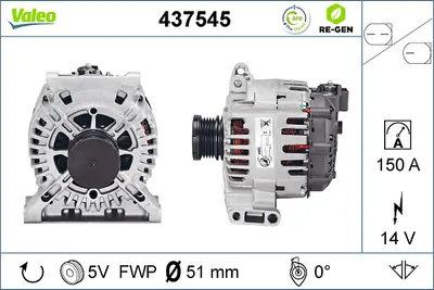Alternator (14V, 150A, reconditionat) potrivit MERCEDES A (W169), B SPORTS TOURER (W245), C (W204) 2.0D 2.1D 09.04-06.12