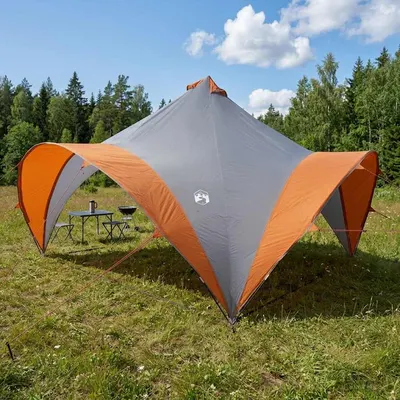 vidaXL Cort pentru Petreceri Gri și Portocalie 400 x 400 x 320 cm