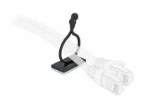 Set 10 bucati suport cu adeziv pentru cablu Negru, Delock 60176