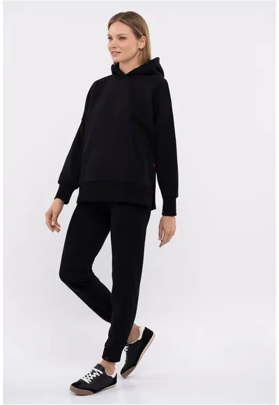 Hanorac supradimensionat B-Love pentru femei - negru - Negru