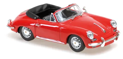 Model de colecție MINICHAMPS Contemporary: Automobile - Porsche 356 C Cabriolet Red 1965