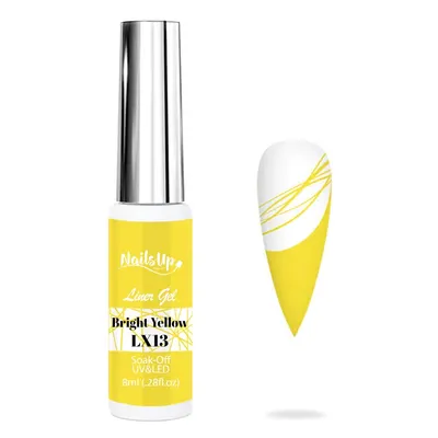 Gel NAILSUP Liner LX13 Yellow 8ml pentru Pictură, Nail Art și Linii Fine
