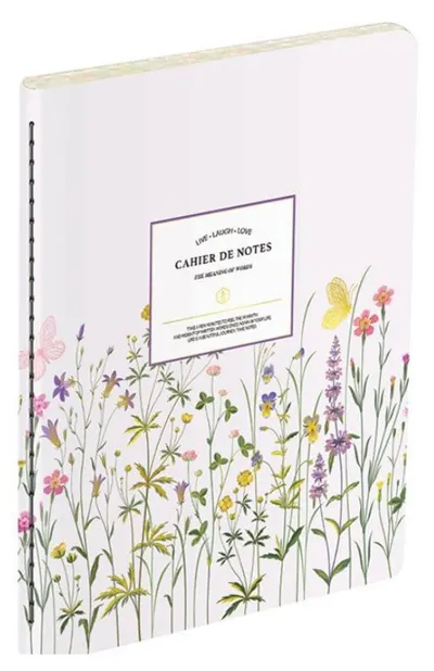 Caiet Victoria's Journals Florals - mov deschis, copertă laminată, liniate, 48 de foi, format B5