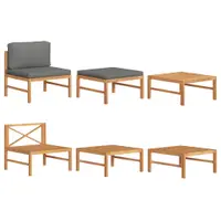 Gossi set mobilier gradina cu perne gri inchis, 3 piese, lemn de tec
