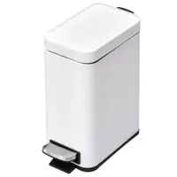 HOMCOM Cos de Gunoi cu pedala Pentru Bucatrie, Cos Igienic si confortabil, Capacitate 5 l, 29.2 x 14 x 32 cm, Metal, Alb