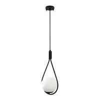 Lustră neagră cu abajur din sticlă Sessiz – Opviq lights